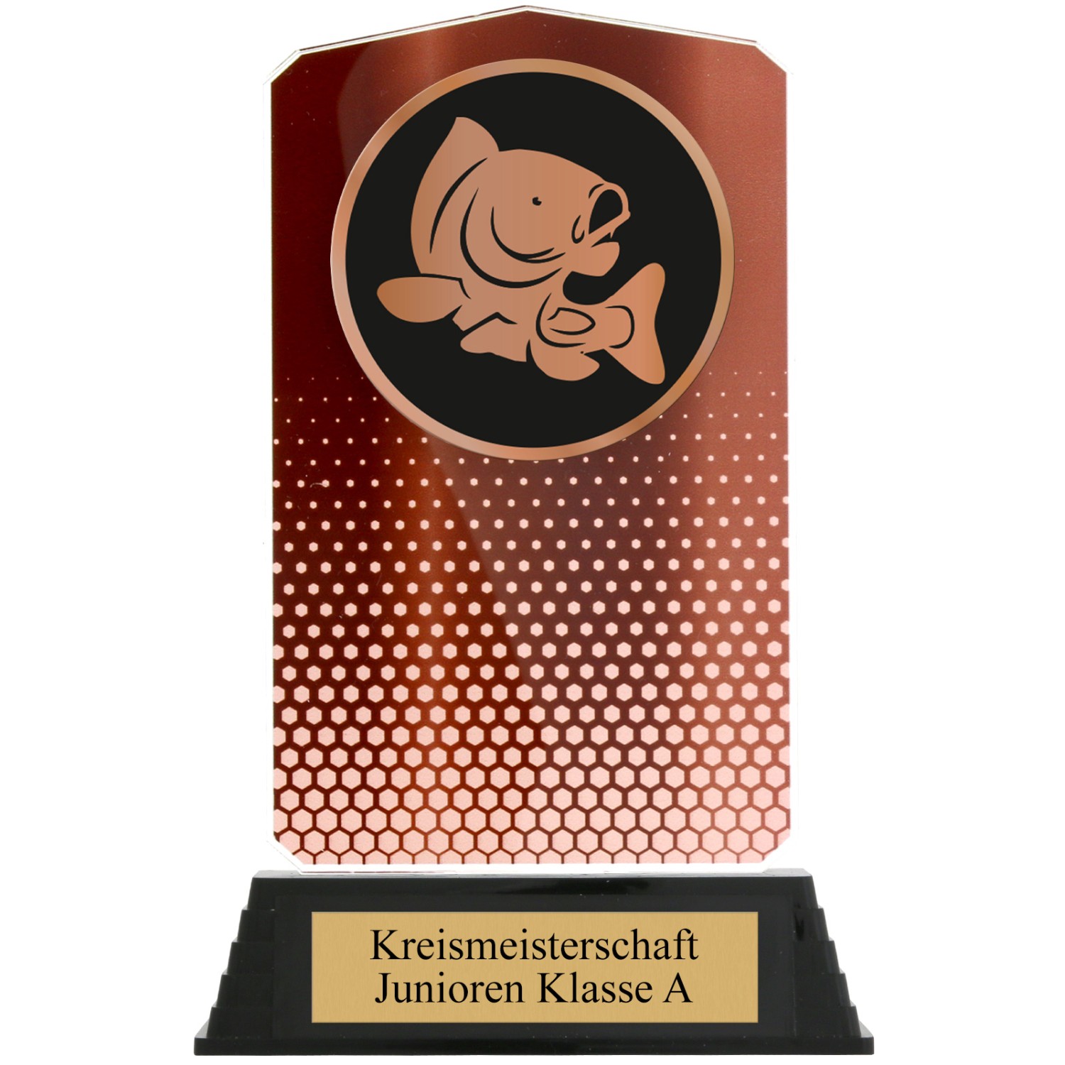 0. Foto Pokal Karpfen Fisch Angeln HUPPY Bronze Acryl mit XL Gravur