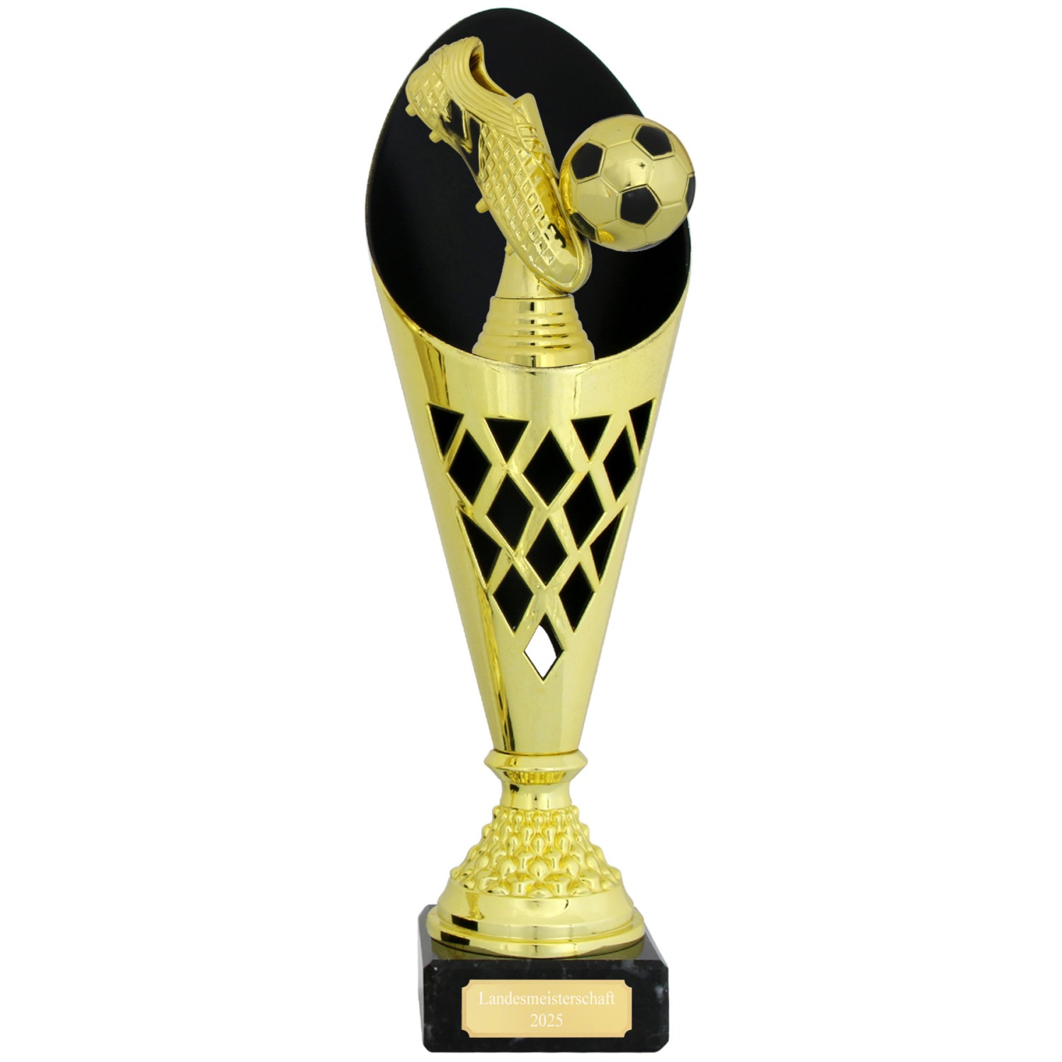 3. Foto Pokal Andres Fußball Trophäe Gold mit Gravur (Größe: Set je 1x S, M und L)