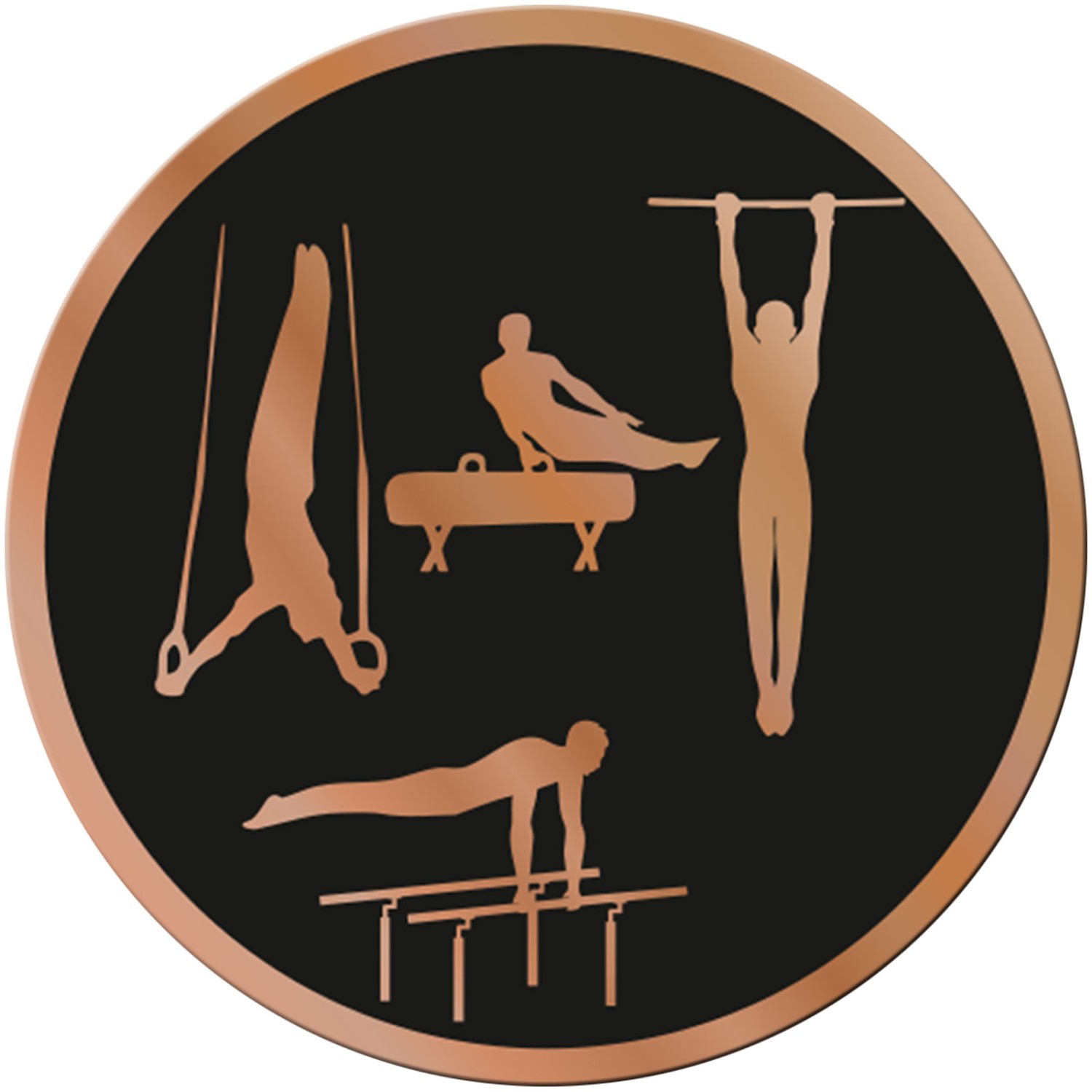0. Foto ACRYL Emblem 70mm Turnen Leichtathletik Bronze