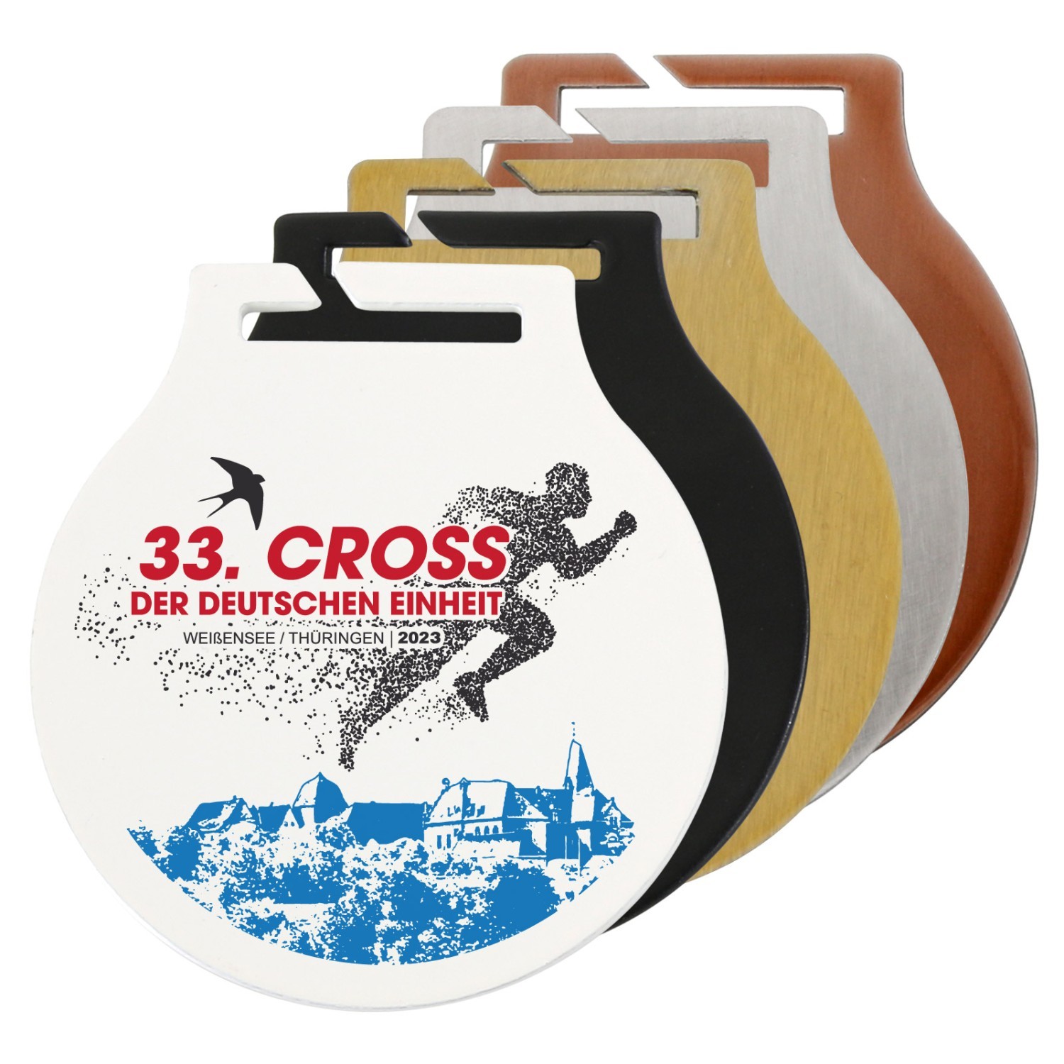 3. Foto Medaille VIRA 70mm (Medaillenfarbe: Weiß Bandfarbe: kein Band)