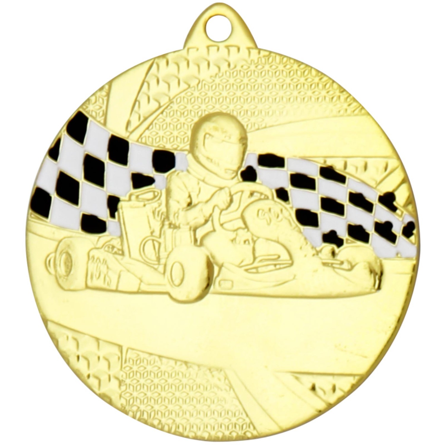 1. Foto Medaille Kart Gokart Kart fahren Medaillen rund gold silber bronze Set (Sorte: Set je 1x gold / silber / bronze)