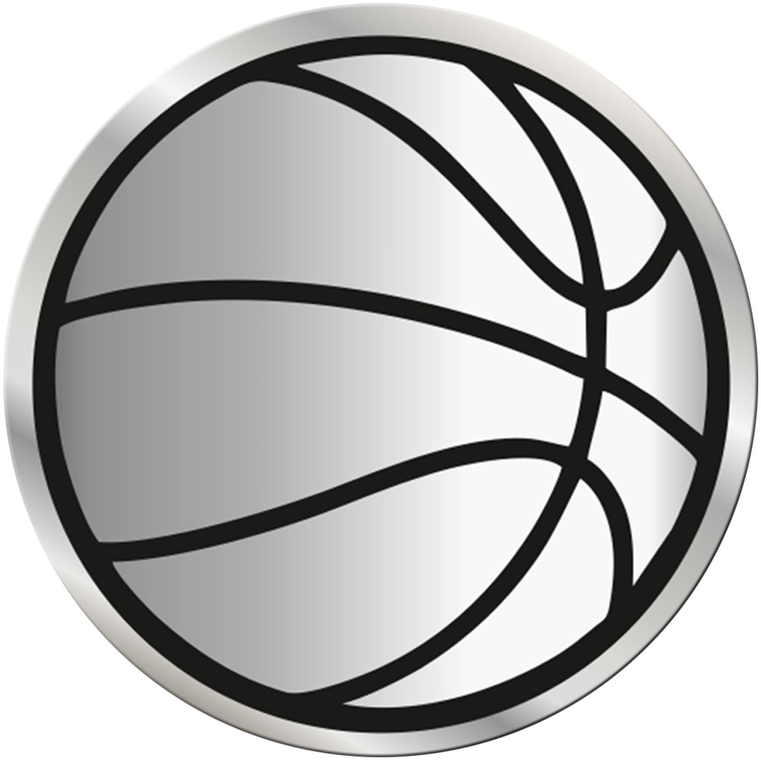 0. Foto ACRYL Emblem 70mm Basketball Silber