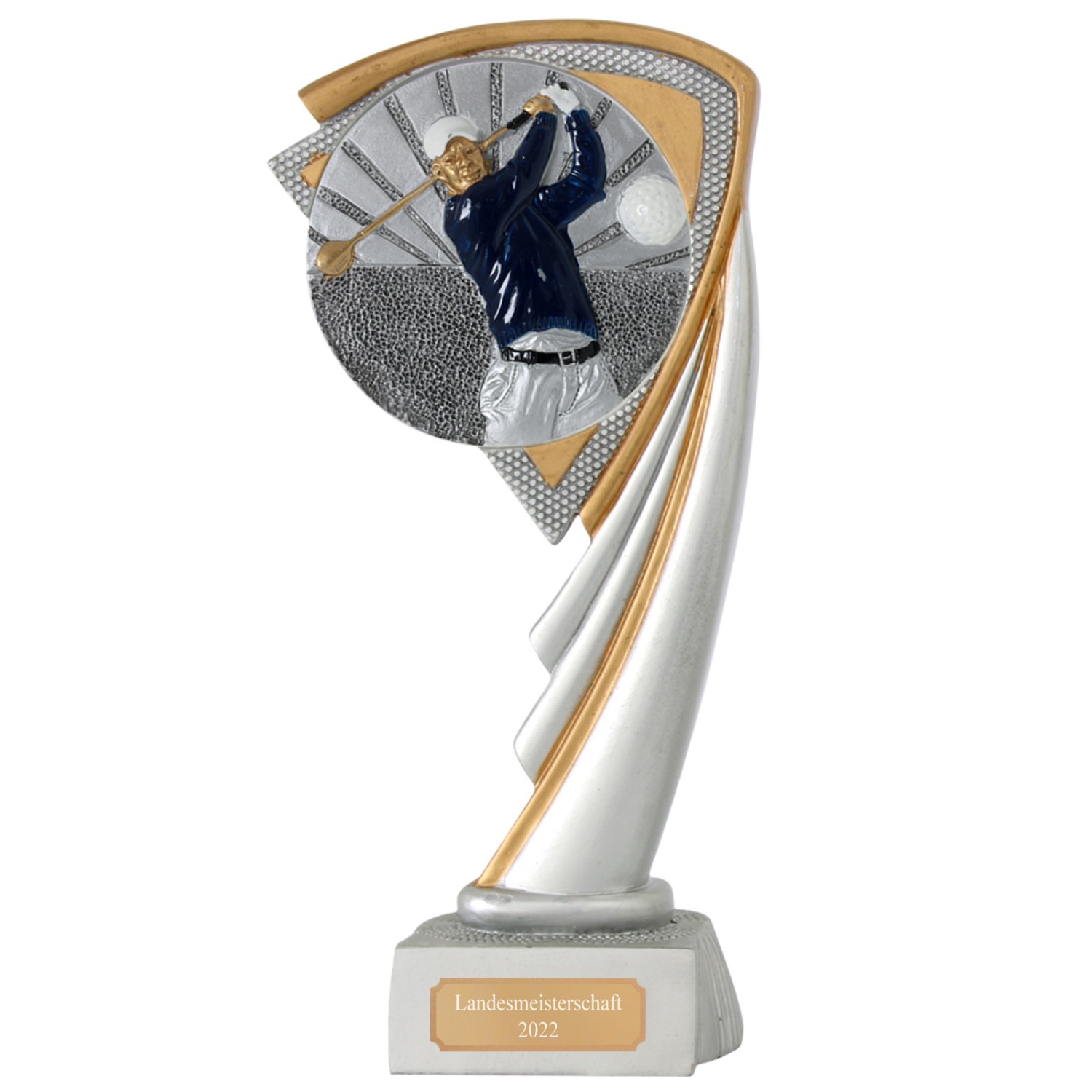 Golf Pokal Pokalset CROZON Golfer Trophäe mit Gravur (Größe: Größe L 19cm)