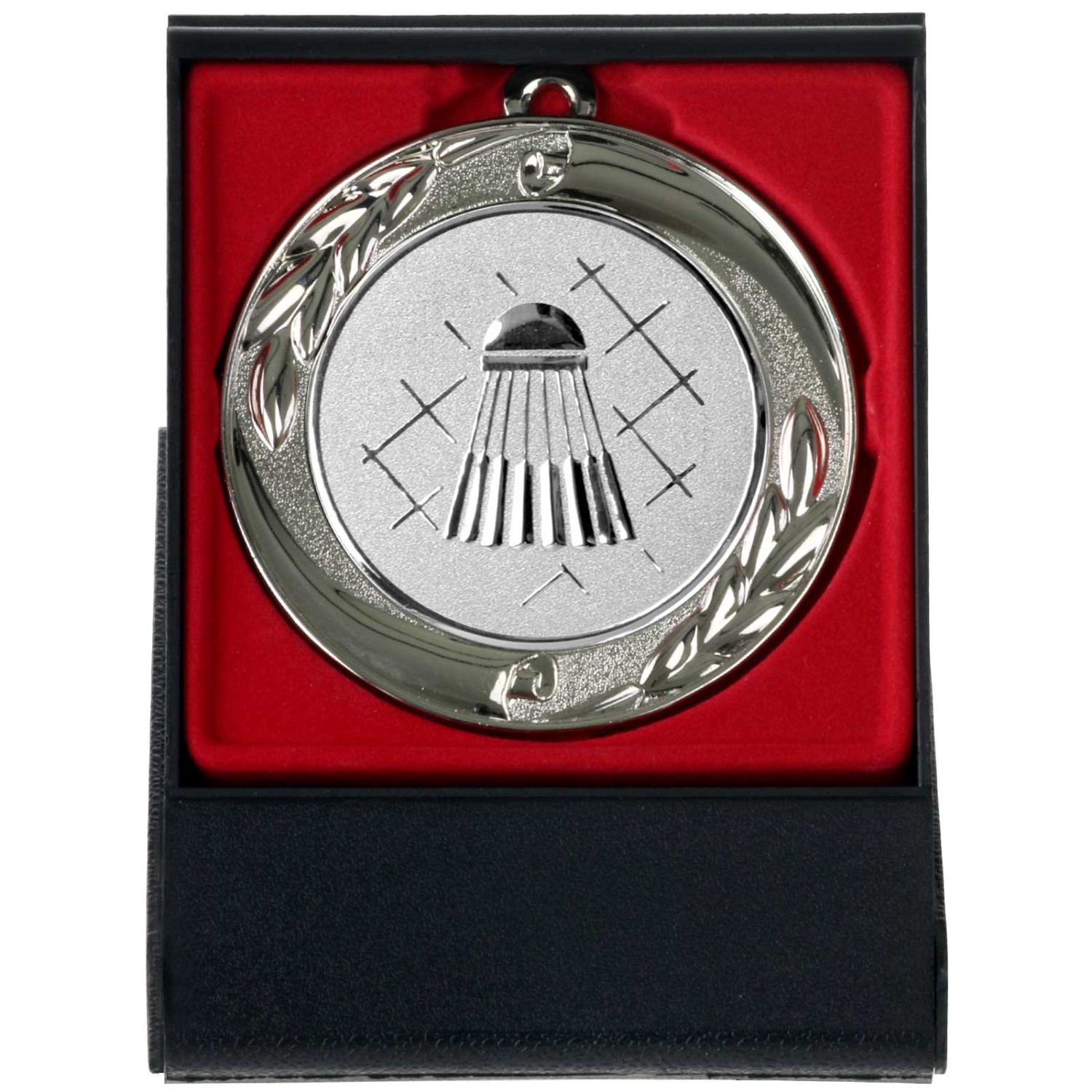 1. Foto Badminton Federball Medaille gold silber bronze oder im Set 70mm mit Etui als Aufsteller (Sorte: bronze)