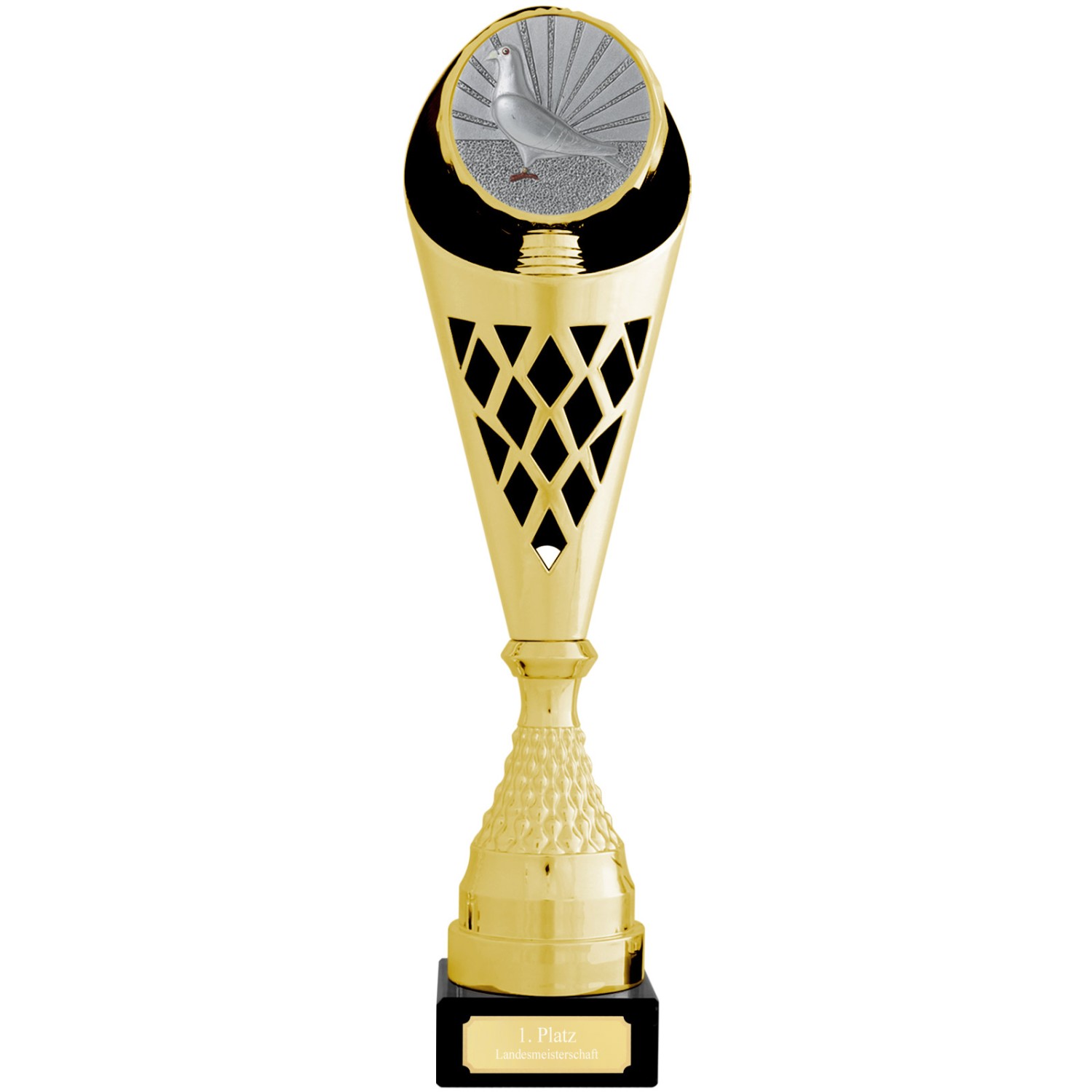 Pokal Taubenzucht CALAIS L 40,5cm Trophäe Gold mit Gravur