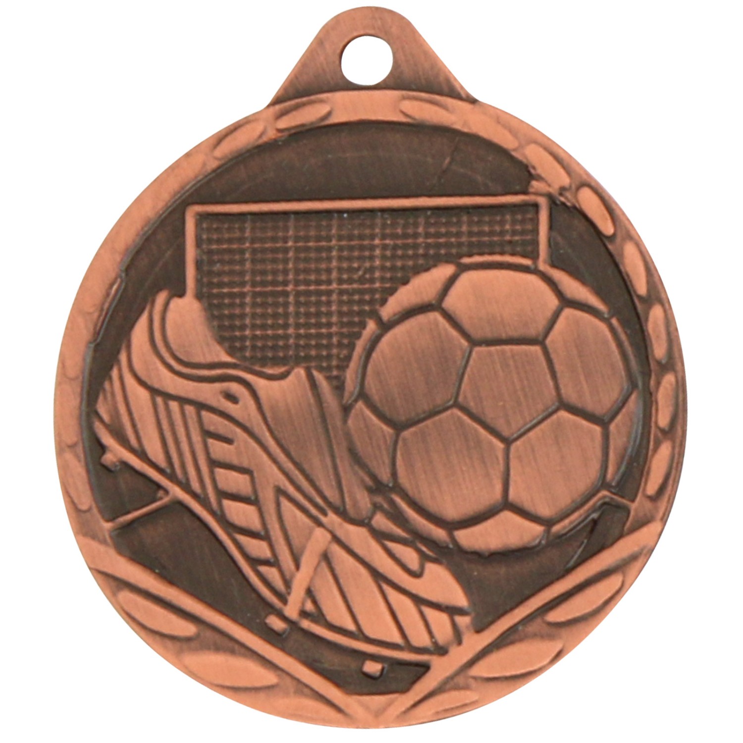 0. Foto Medaille Fußball TYRA mit Medaillenband gold silber bronze (Sorte: bronze)