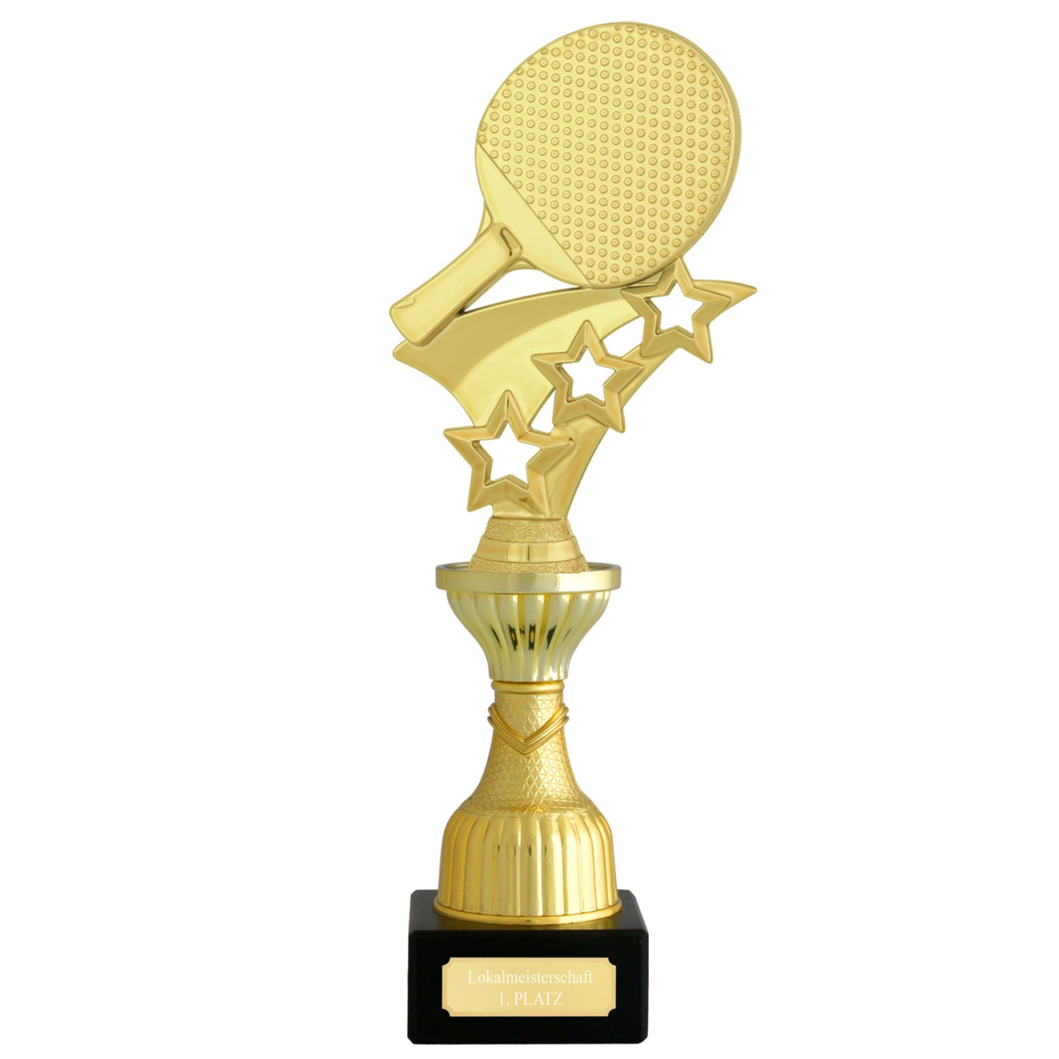 Pokal Tischtennis CERGY gold mit Gravur (Größe: S 21 cm hoch)