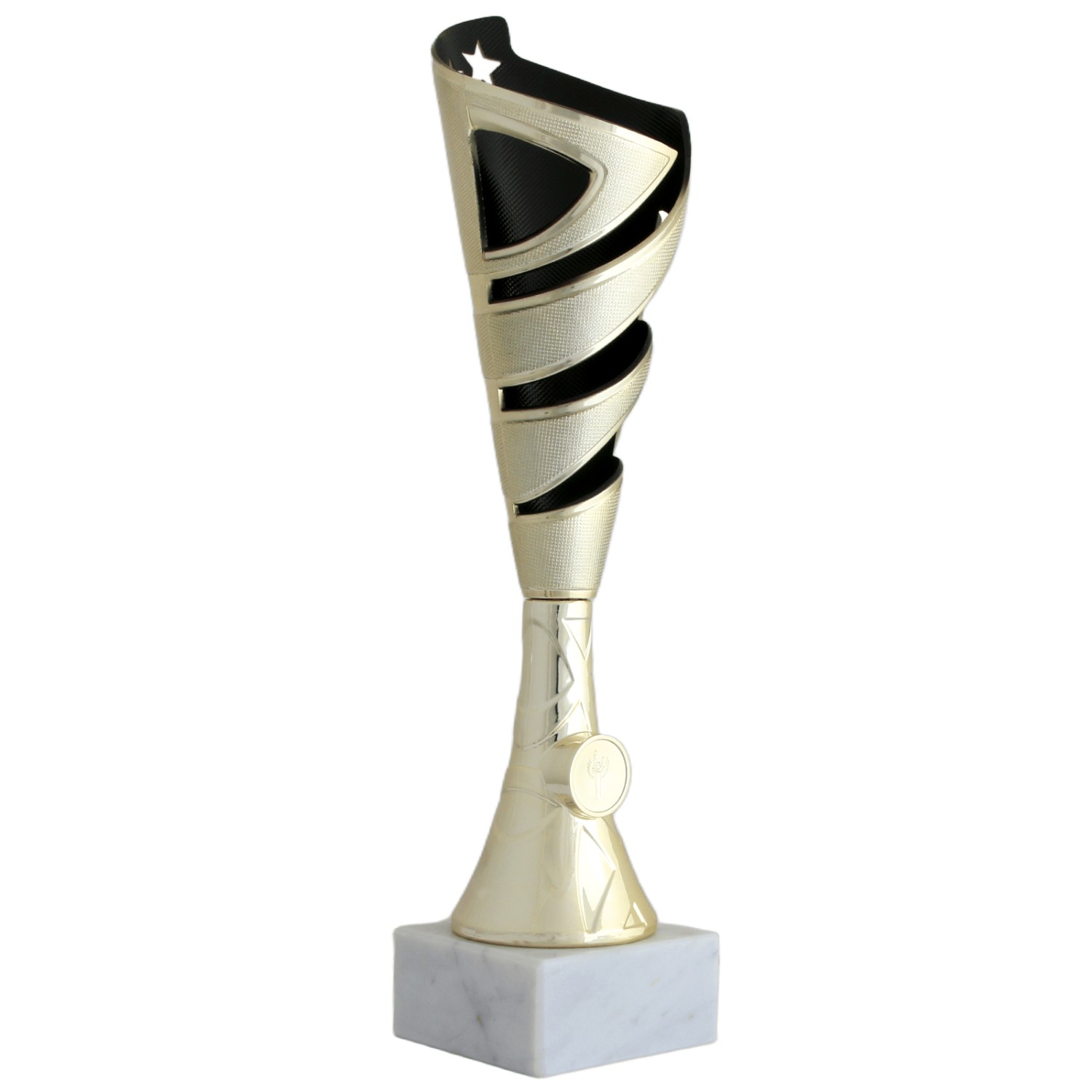 2. Foto Pokal Mably 38 cm gold schwarz mit Gravur