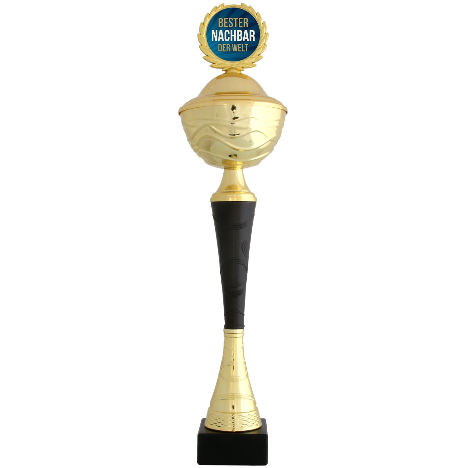 Pokal Bester Nachbar der Welt Geschenk DRANCY 43cm mit Deckel