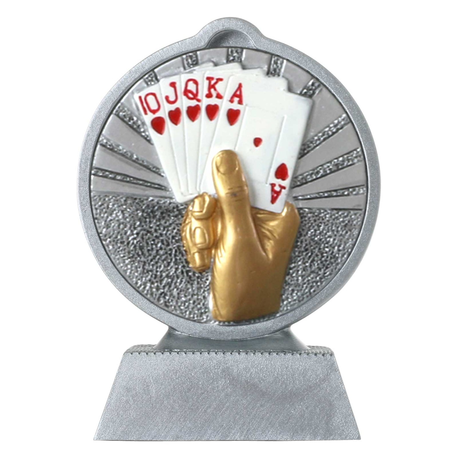 0. Foto Pokal mit 3D Motiv Skat Poker Karten Serie Ronny 10,5 cm hoch
